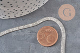 Chaine maille Herringbone acier 304 inoxydable platine 4mm, x1 mètre (G11335)-Gingerlily Perles