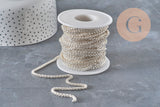 304 Stainless Steel Silver Rope Chain 4.5mm, x1 meter (G11196)