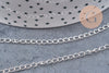 Chaine maille courbe acier 304 inoxydable argenté 4x2.5mm, x1 mètre (G10869)