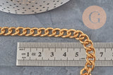 Cadena de eslabones curvos de acero inoxidable 304 IP dorado de 10 mm, x1 metro (G11232)