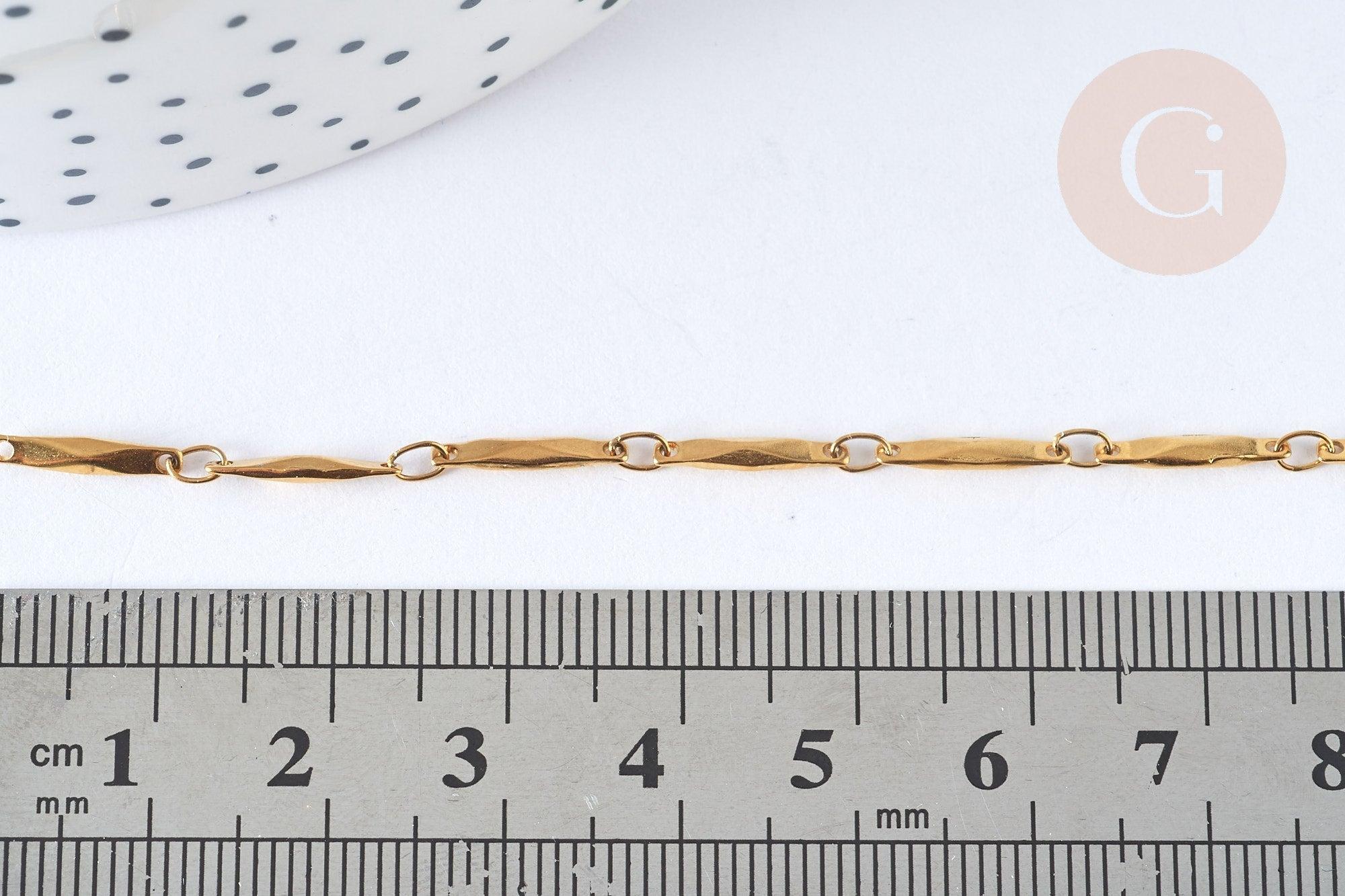 Chaine maille fantaisie acier inoxydable 304 doré IP 11mm, x1 mètre (G7322)