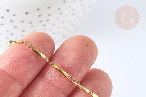 Chaine maille fantaisie acier inoxydable 304 doré IP 11mm, x1 mètre (G7322)