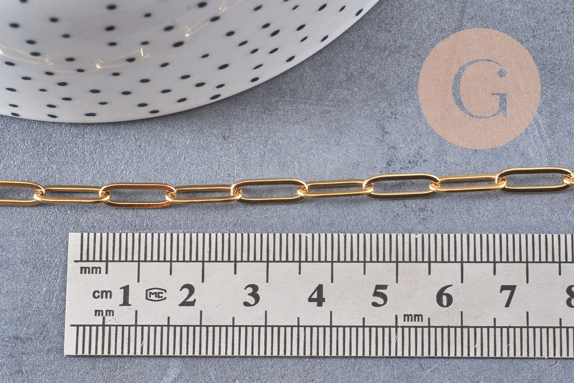 Chaine maille rectangle acier 304 inoxydable doré 11x4mm, x1 mètre (G5448)