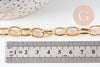 Chaine maille rollo aluminium doré lisse 12mm, x1 mètre (G10593)