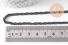 Chaine noire intense maille plate2.8mm, 4 mètres (G1373)