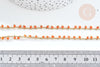 Chaine perles de rocaille orange laiton doré 6x2~3mm, x1 mètre (G7818)