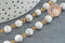 Chaine dorée perle howlite naturelle 6.5mm, chaine pierre, pierre naturelle chaine lunettes, x 1Mètre (G4141)