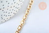 Chaine rectangle laiton doré 16k 6.5x4.6mm, x1 mètre (G6784)