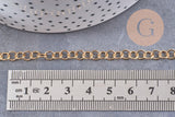 Chaine rolo acier 304 inoxydable doré IP 18k 5mm, x1 mètre (G1615)