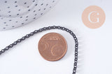 Chaine rolo fer noir intense 2.7mm, x1 mètre (G10631)