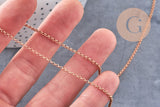 Chaine rolo laiton brut 2mm, x 5 mètres (G1639)
