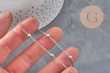 Chaine satellite acier 304 inoxydable platine 4mm, x1 mètre (G11336)-Chaînes-Gingerlily Perles