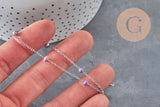 Chaine satellite acier 304 inoxydable platine violet 4.5mm, x1 mètre (G11337)-Chaînes-Gingerlily Perles