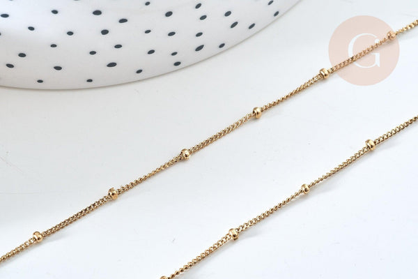 Chaine satellite gourmette dorée acier 304 inoxydable IP 1.5mm, x1 mètre (G7906)