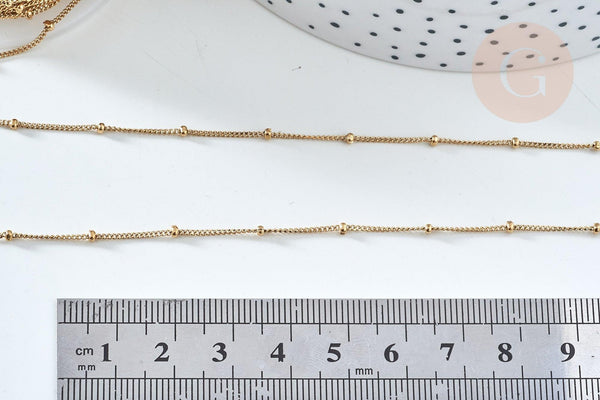Chaine satellite gourmette dorée acier 304 inoxydable IP 1.5mm, x1 mètre (G7906)