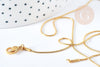 Chaine serpent acier inoxydable 304 dorée 14k 0.8mm-45.7cm, x1 (G1098)