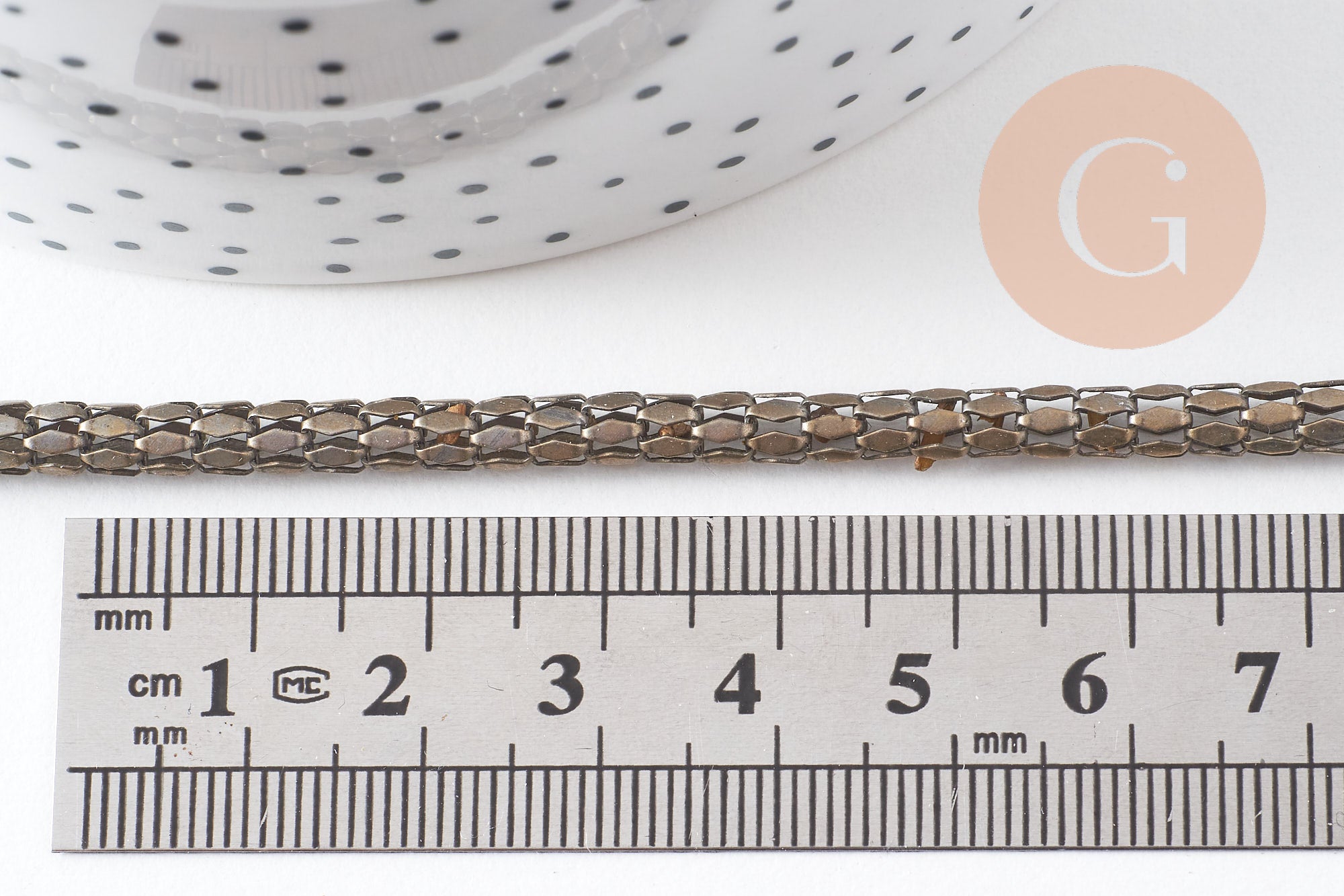 Chaine serpent écailles bronze, chaine bijou, fantaisie,grossiste chaine,5 mm, x1 metre, (G2495)