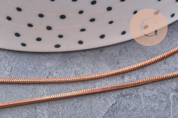 Chaine serpent laiton brut,chaine bijou, création bijoux,chaine boule,sans nickel, grossiste,1.5mm, 5 metres (G0535)