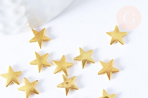 Charm à coller étoile zamac doré 7.5mm, x5 (G6703)