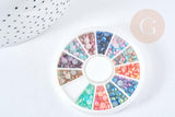 Charm à coller imitation Perle nacrée 4-5mm, x1 boite (G8492)