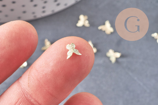 Charm à coller zamac doré papillon, fournitures à coller pour décorer pierres et bijoux,1g x1 G5654