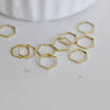 Charms hexagone laiton brut 8mm, connecteurs, pendentif géométriques création bijoux, x100 G0867
