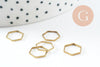 Charms hexagone laiton brut 9mm,pendentif géométriques création bijoux, x10 (G0862)