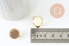Clip boucle oreille support cabochon rond 12mm acier 304 inoxydable doré, x2 (G9724)