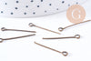 Clou tige tête boucle fer bronze 24mm, x10Gr (G10660)