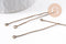 Clou tige tête boucle fer bronze 50mm, x10Gr (G10138)