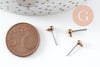 Clous-puces boule boucles oreille laiton brut acier acier inoxydable 4mm,x10 (G1269)