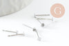 Clous-puces oreille acier inoxydable 316 platine 3mm, x50 (2.9gr) (G9465)