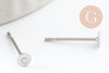 Clous-puces oreille acier inoxydable 316 platine 3mm, x50 (2.9gr) (G9465)