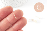 Clous-puces oreille avec plateau acier inoxydable 304 doré 5mm, x10 (G9727)
