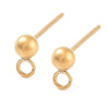 Clous puces oreille boule acier 304-316 doréIP inoxydable 14k 4mm, x10 (G10308)