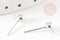 Clous-puces oreille boule acier 304 platine et anneau 5mm, x10 (G9269)