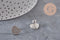 Heart stud earrings, 304 stainless steel, platinum, sanded, 1 hole, 13mm, pair VALID