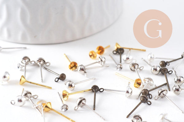 Clous-puces oreille mélangés, x20 (G0742)