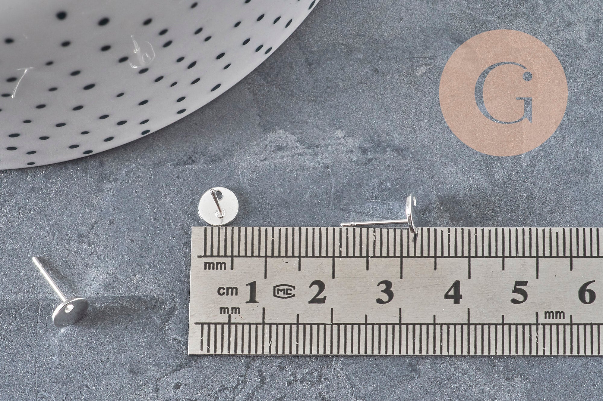 Round 304 Stainless Steel Ear Studs, Silver Plated 925 Textured 12mm, Pair (G11189)