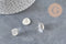 Postes de aretes tipo broche para cabujón redondo de 12 mm, acero inoxidable 304 plateado, x10 (G11214)