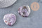 Coeur améthyste Worry stone, améthyste naturelle roulée, pierre semi-precieuse, séance lithothérapie, 39mm, x1 G5613