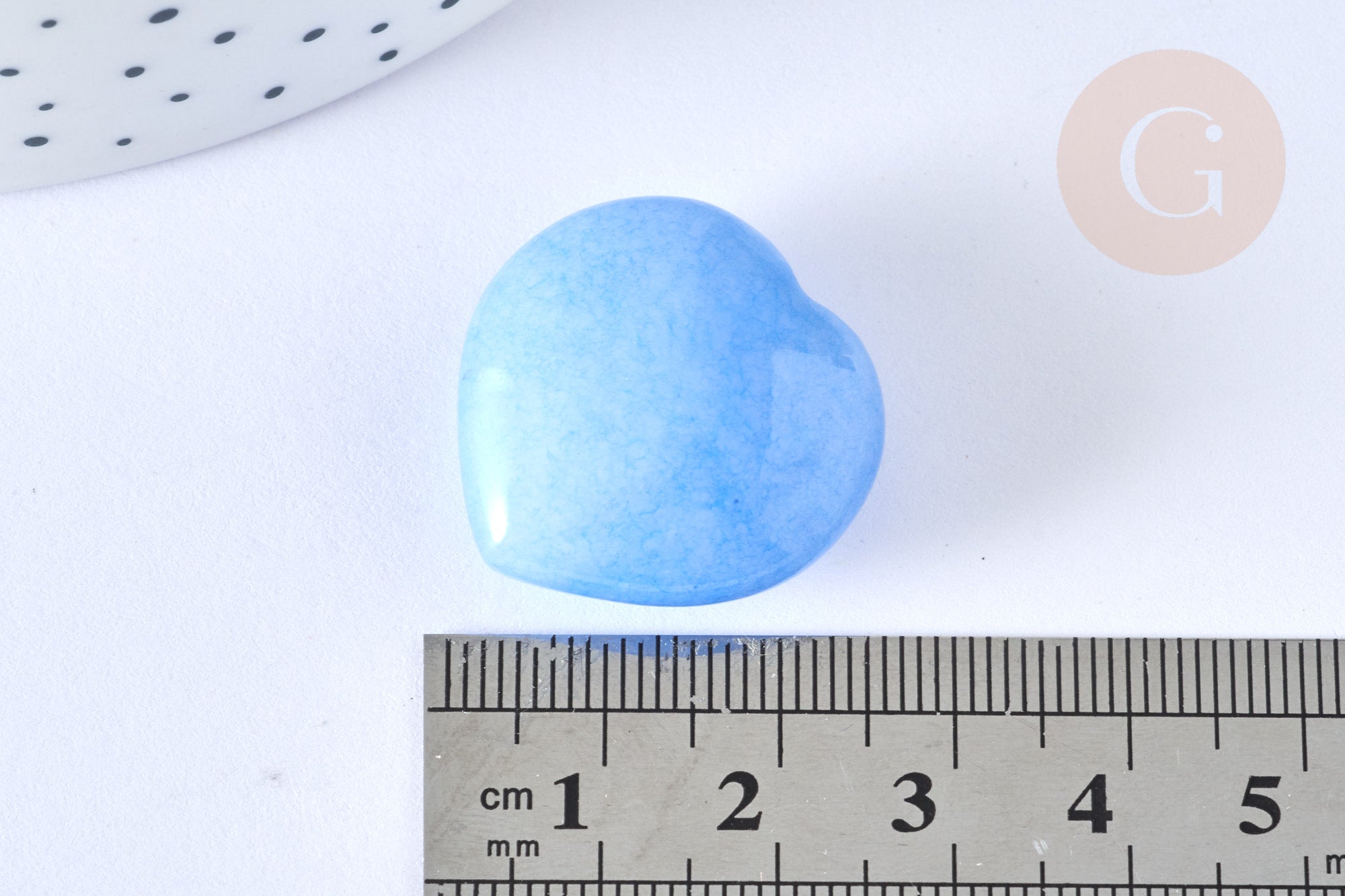 Coeur décoratif aventurine bleue naturelle lithothérapie pierre 25mm, x1 (G7179)