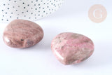 Coeur décoratif en rhodonite naturelle pierre lithothérapie 44,5-45mm, x1 (G7176)