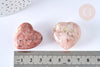 Coeur décoratif pierres naturelles mookaite agate fleur cristal lithothérapie pierre 31mm, x1 (G7170)