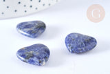 Cœur décoratif sodalite naturelle lithothérapie pierre 20mm, x1 (G7175)