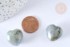 Cœur labradorite naturelle 20mm ,lithotherapie, coeur de décoration pierre naturelle, x1 (G7177)
