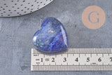 Coeur lapis lazulis naturel roulé 29.5mm, x1 (G6774)