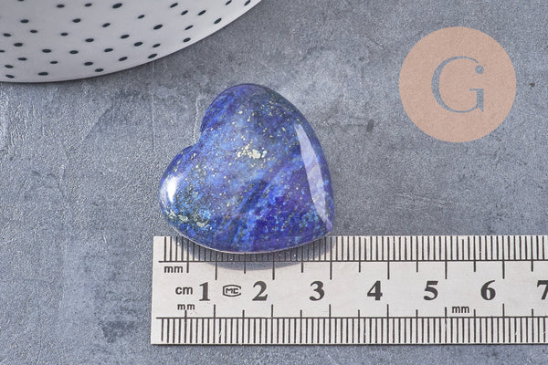 Coeur lapis lazulis naturel roulé 29.5mm, x1 (G6774)