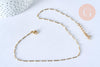 Collier Chaine acier doré inoxydable 304 18k fantaisie résine blanche 2mm-40cm, x1 (G3267)
