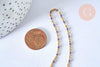 Collier Chaine acier inoxydable 304 dorée 14k complète résine mauve 1.5mm collier,chaîne fine,45.5cm, x1 G5408